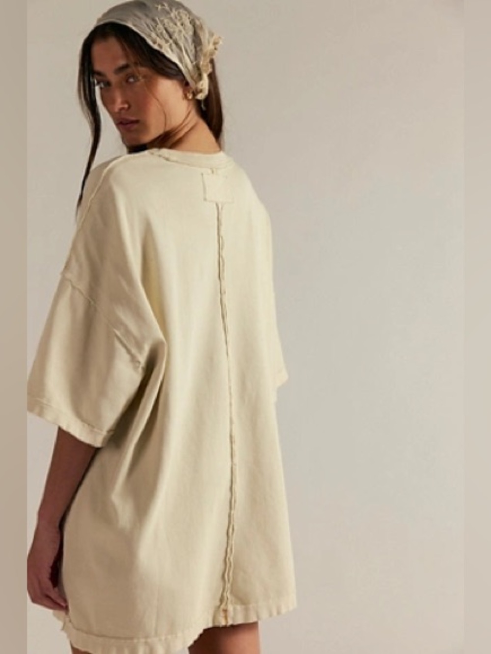 We the Free Mari Muscle pullover Mini Dress Dusty Plum Oversized Sweatshirt boho - Picture 7 of 13